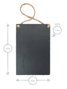 Hanging Slate Chalkboard - 30cm x 20cm